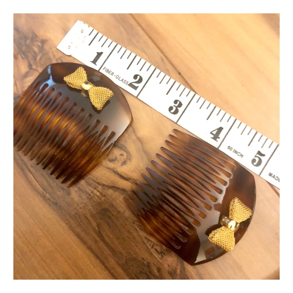 💫sold💫 French Hair Combs, Vintage Bow Hair Combs - Picture 5 of 5